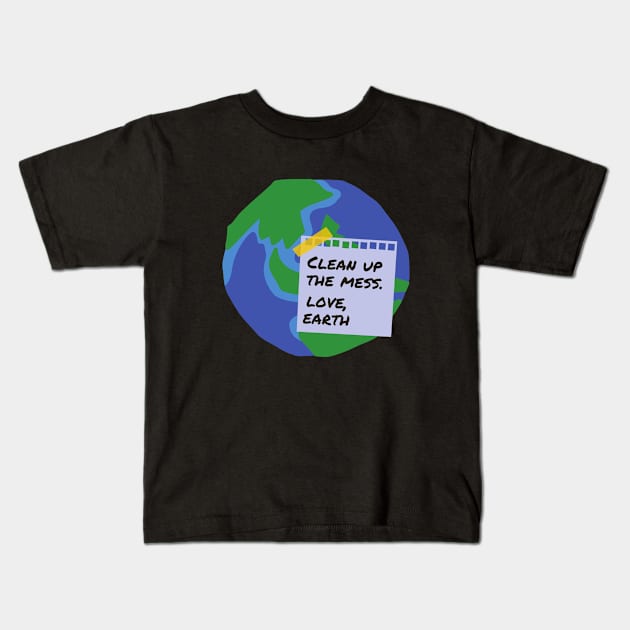 Clean Mother Earth Shirt Greta Climate Change Shirt SOS Help Climate Strike Shirt Nature Future Natural Environment Cute Funny Gift Idea Kids T-Shirt by EpsilonEridani